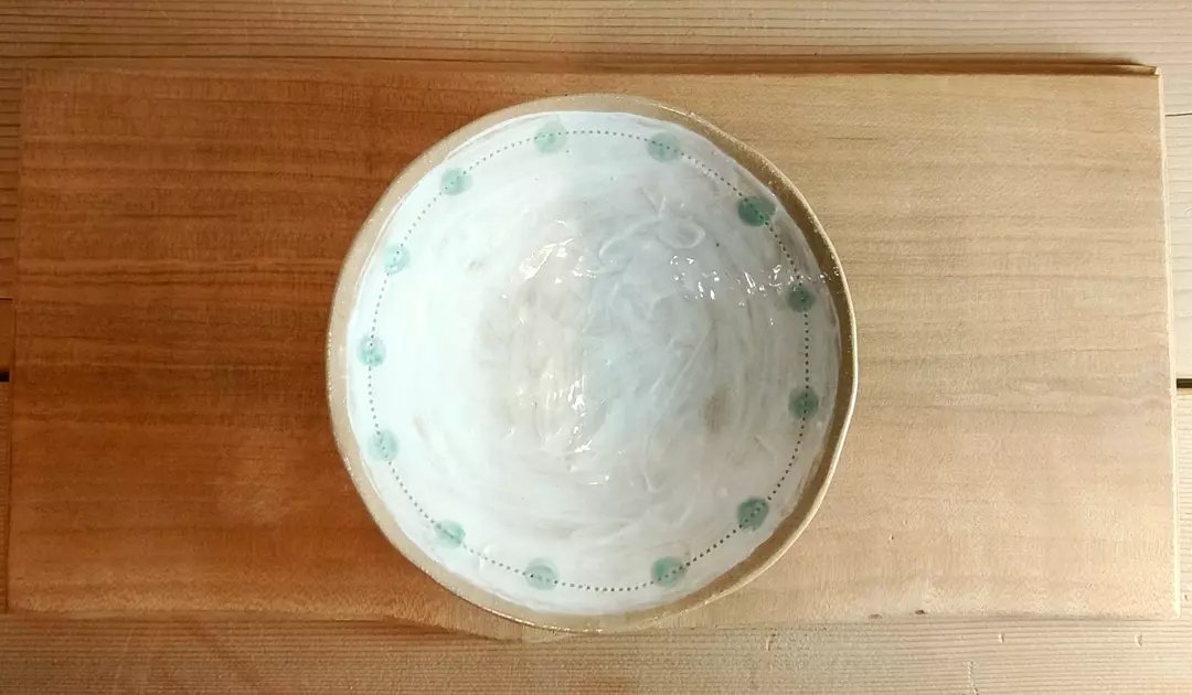 ミントグリーンドット小皿